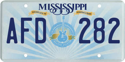MS license plate AFD282