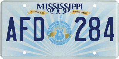 MS license plate AFD284