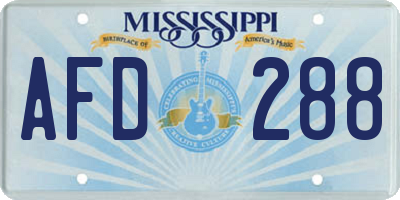 MS license plate AFD288