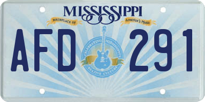 MS license plate AFD291