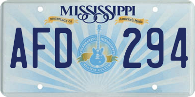 MS license plate AFD294