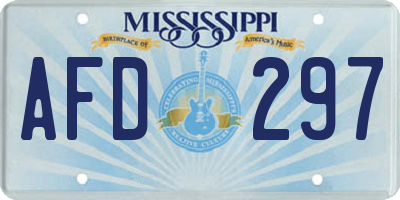 MS license plate AFD297