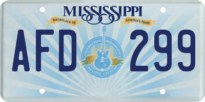 MS license plate AFD299