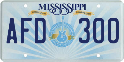 MS license plate AFD300