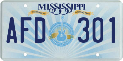 MS license plate AFD301