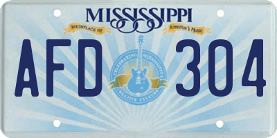 MS license plate AFD304