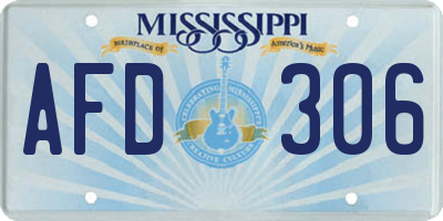 MS license plate AFD306
