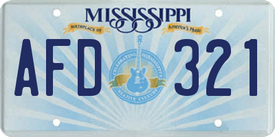 MS license plate AFD321