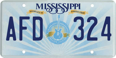 MS license plate AFD324