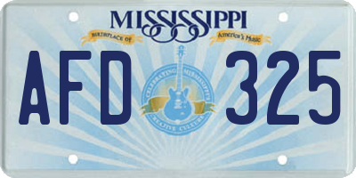 MS license plate AFD325