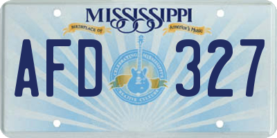 MS license plate AFD327