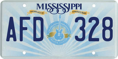 MS license plate AFD328