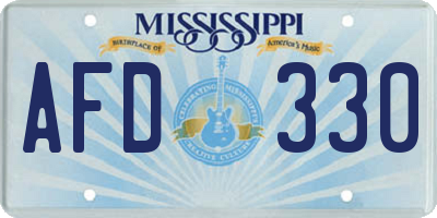 MS license plate AFD330
