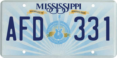 MS license plate AFD331