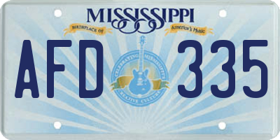 MS license plate AFD335