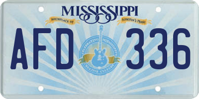 MS license plate AFD336