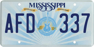 MS license plate AFD337