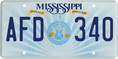 MS license plate AFD340