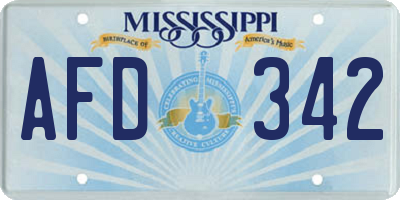 MS license plate AFD342