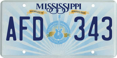 MS license plate AFD343