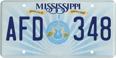 MS license plate AFD348