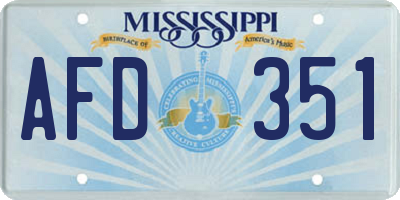 MS license plate AFD351