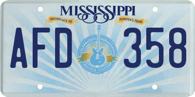 MS license plate AFD358