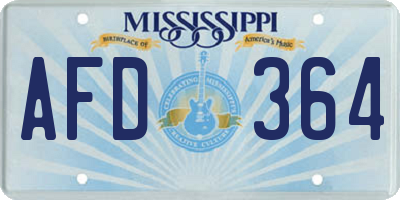 MS license plate AFD364