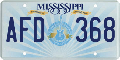 MS license plate AFD368