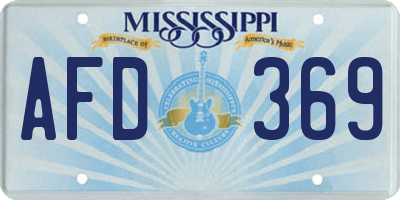 MS license plate AFD369