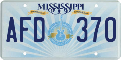 MS license plate AFD370