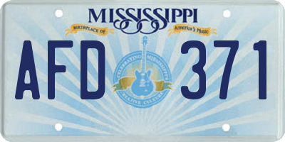 MS license plate AFD371