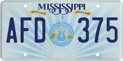MS license plate AFD375