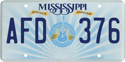 MS license plate AFD376