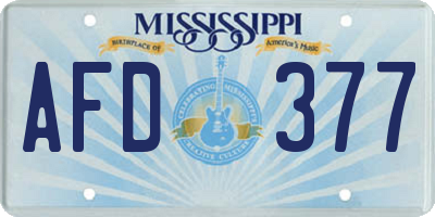 MS license plate AFD377