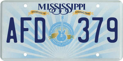 MS license plate AFD379