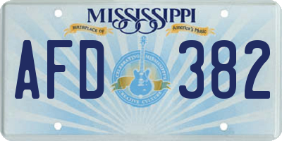 MS license plate AFD382