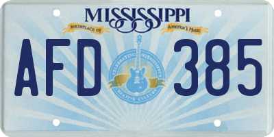 MS license plate AFD385
