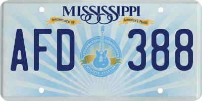 MS license plate AFD388