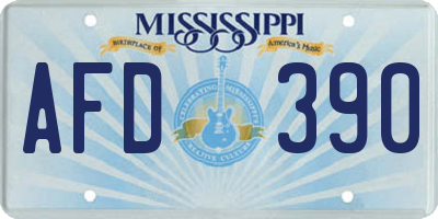 MS license plate AFD390