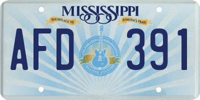 MS license plate AFD391