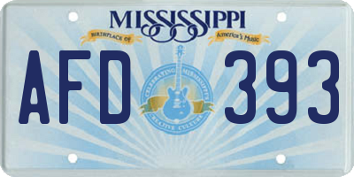 MS license plate AFD393