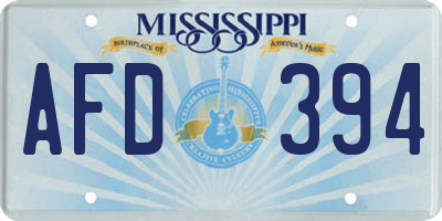 MS license plate AFD394