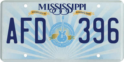 MS license plate AFD396