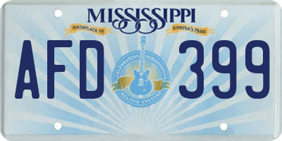 MS license plate AFD399
