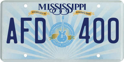 MS license plate AFD400