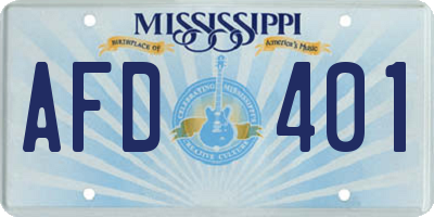 MS license plate AFD401