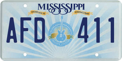 MS license plate AFD411