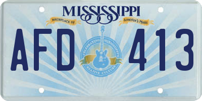 MS license plate AFD413