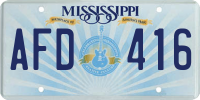 MS license plate AFD416